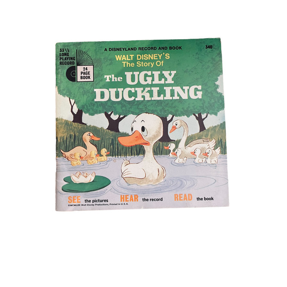 Disney Other - VINTAGE The ugly Duckling read along record book